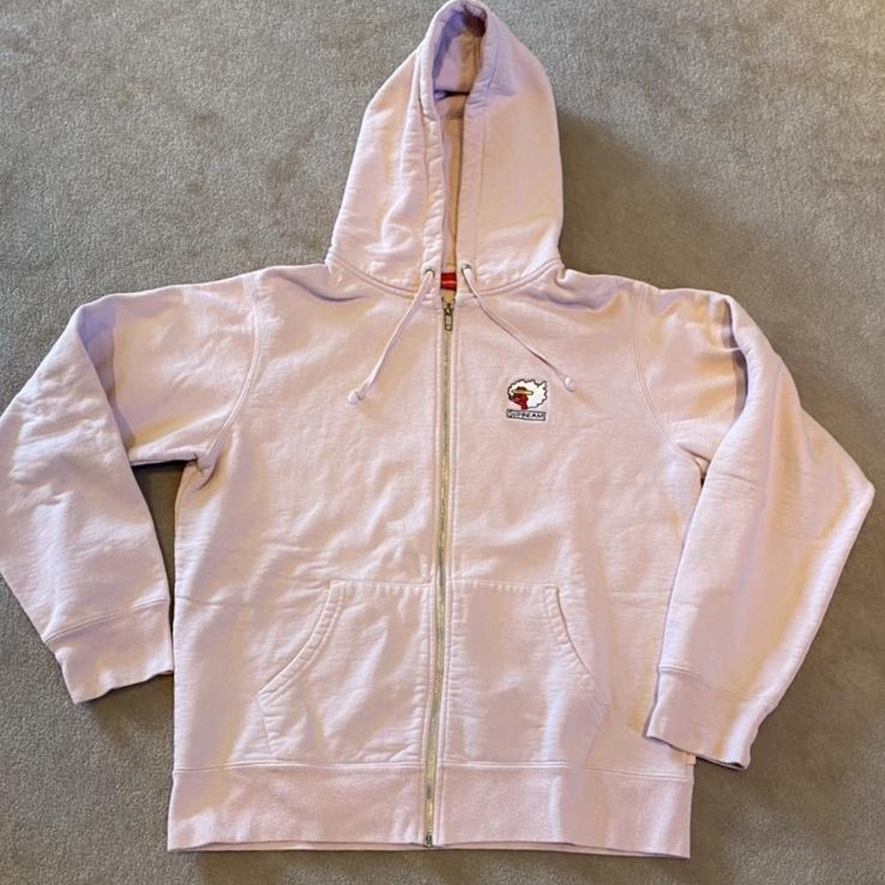 Supreme Gonz full zip hoodie in pink. Size M. Worn a... - Depop