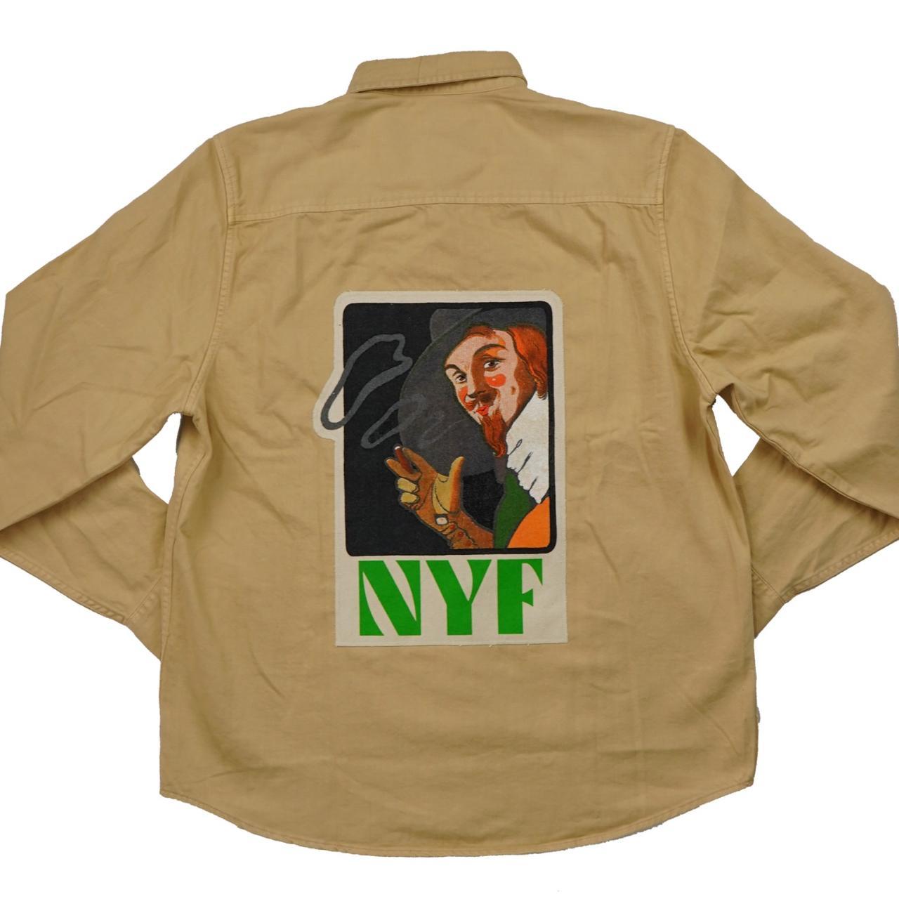 New York Filthy Men's Green and Cream Shirt