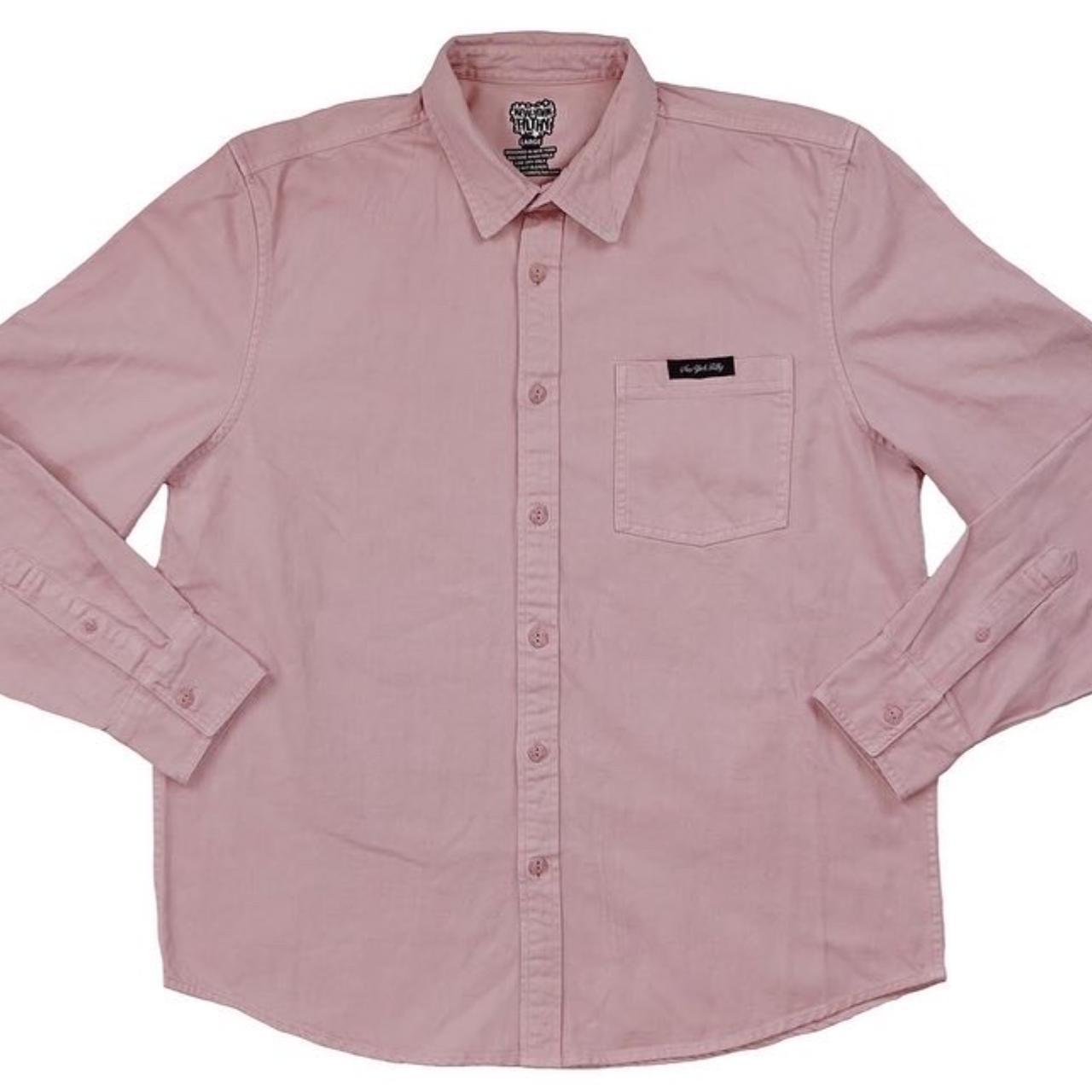New York Filthy Men's Cream and Pink Shirt (2)