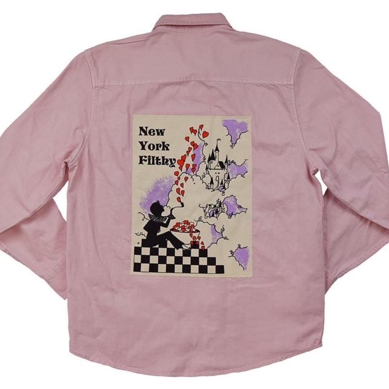 New York Filthy Men's Cream and Pink Shirt
