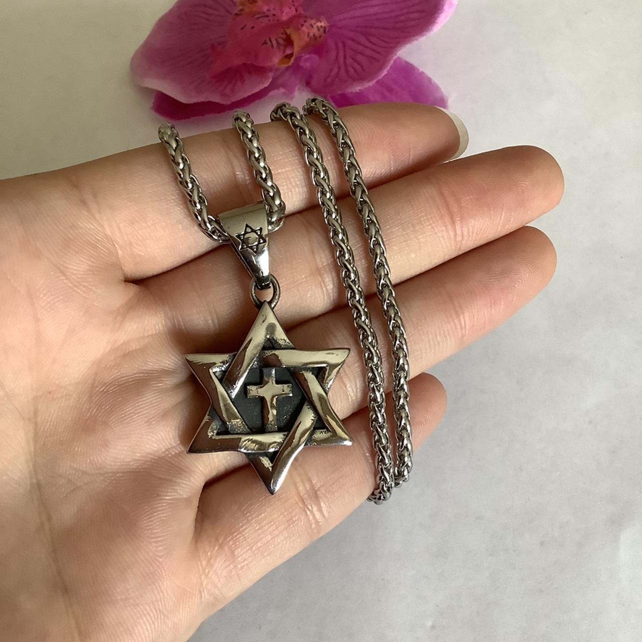 Magen Star Of David Cross Pendant Necklace Vintage Depop