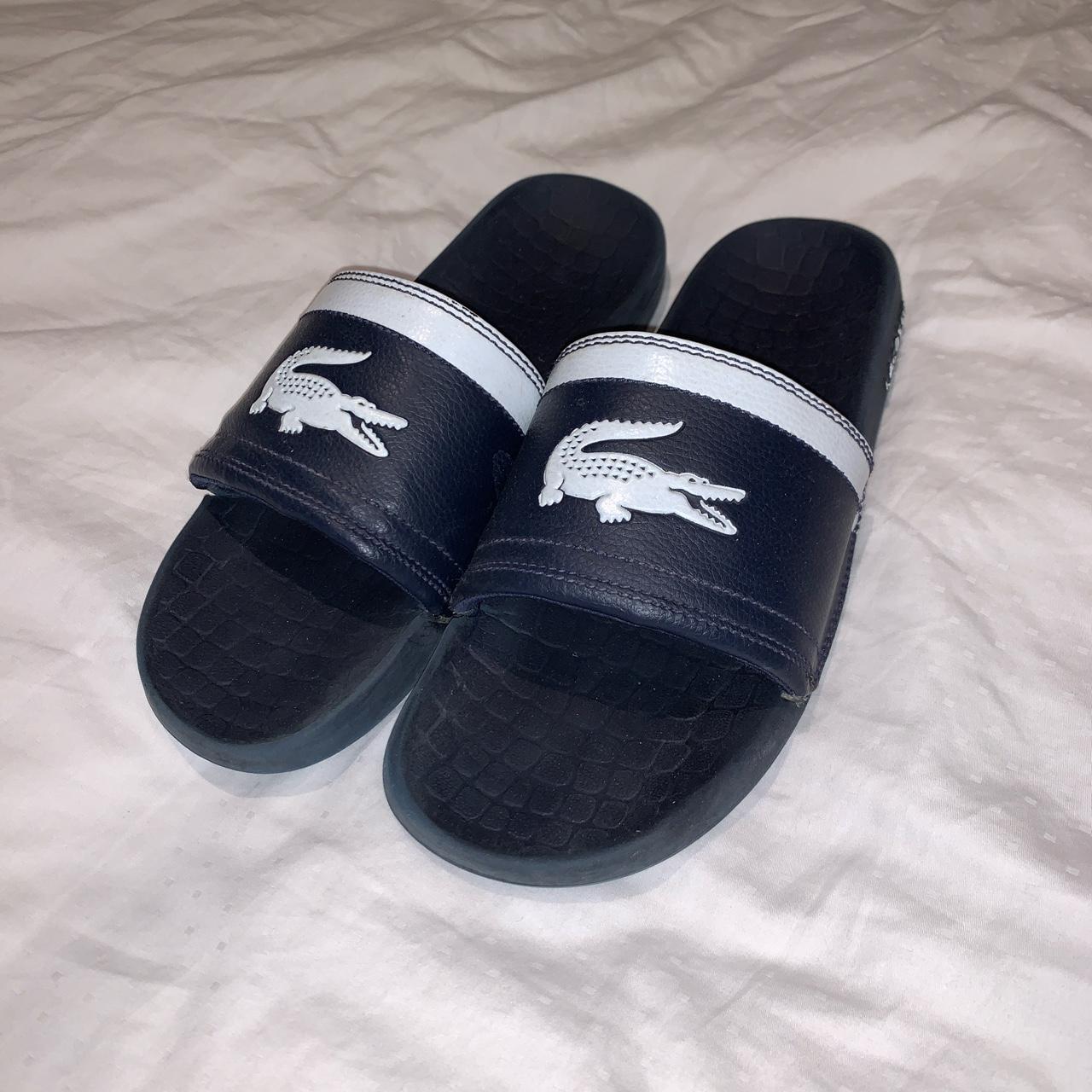 Grey on sale lacoste sliders