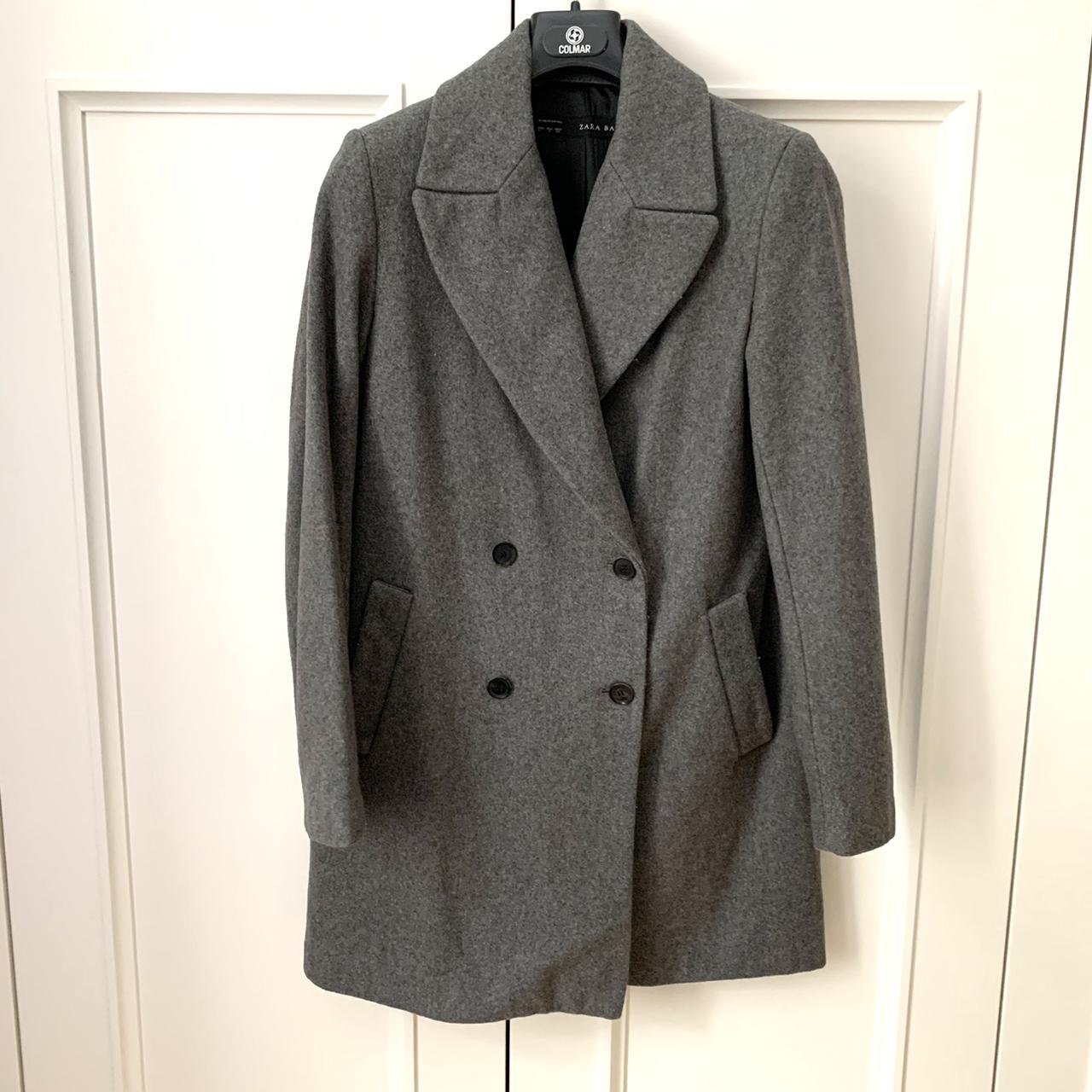 Cappotto Zara BASIC grigio, taglia Consegna Depop