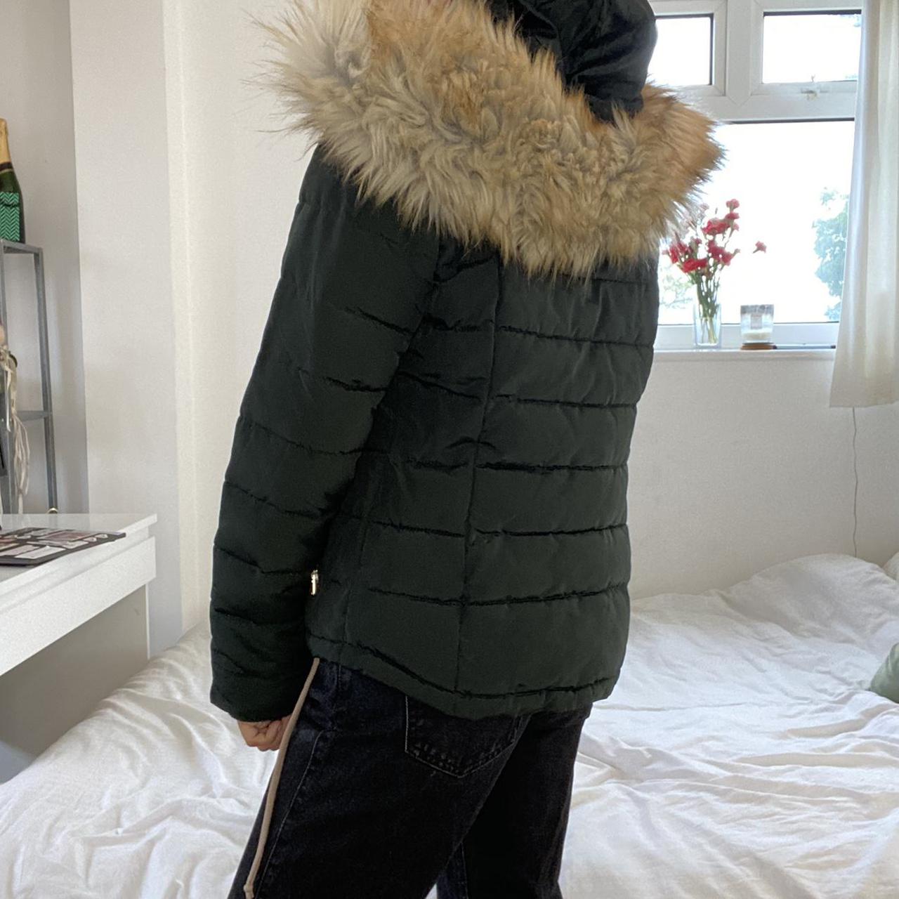 Topshop puffer jacket hot sale fur hood