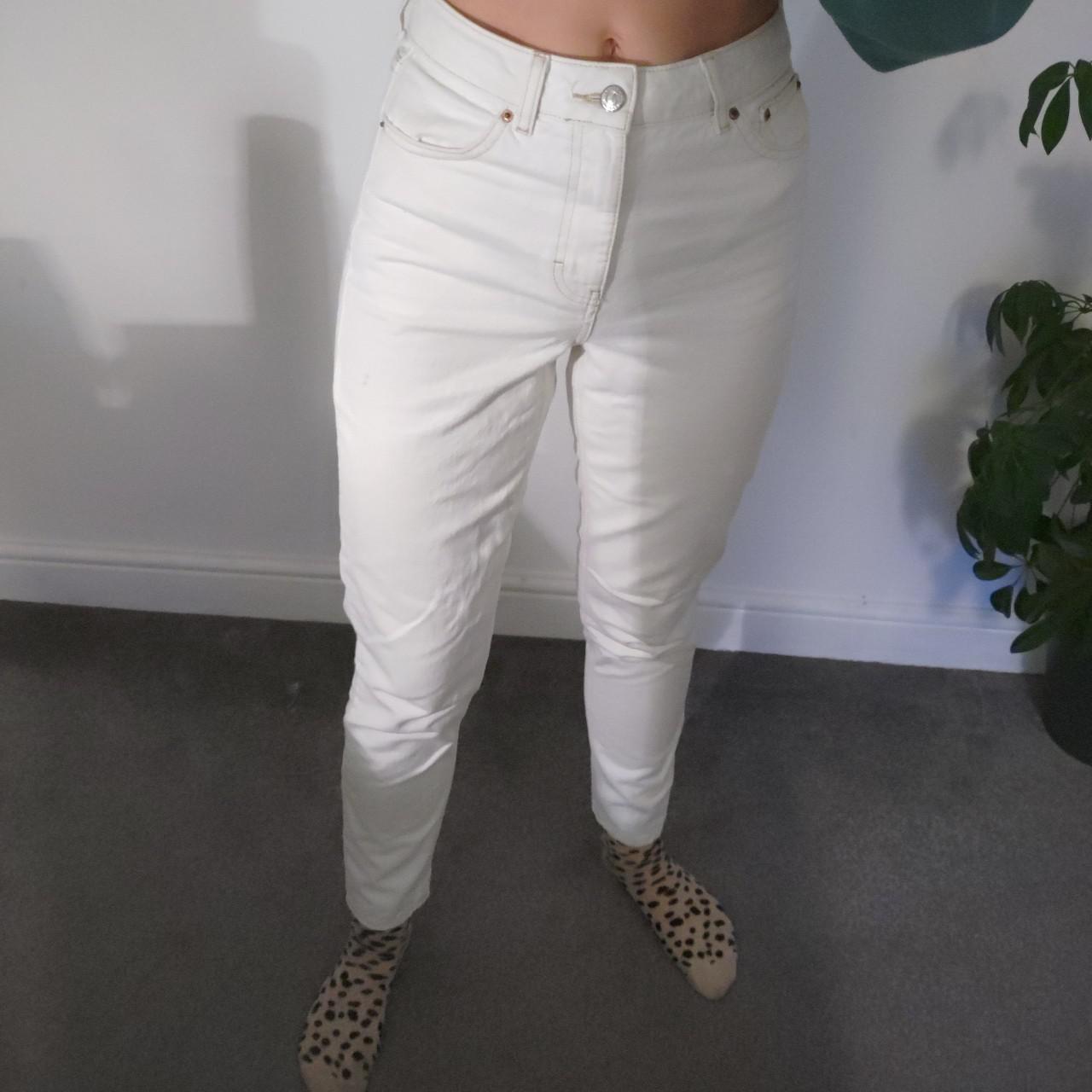 topshop cream mom jeans