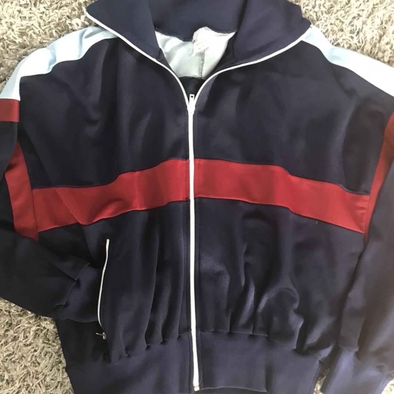 Ladies navy track jacket sized M Unbranded Single... - Depop