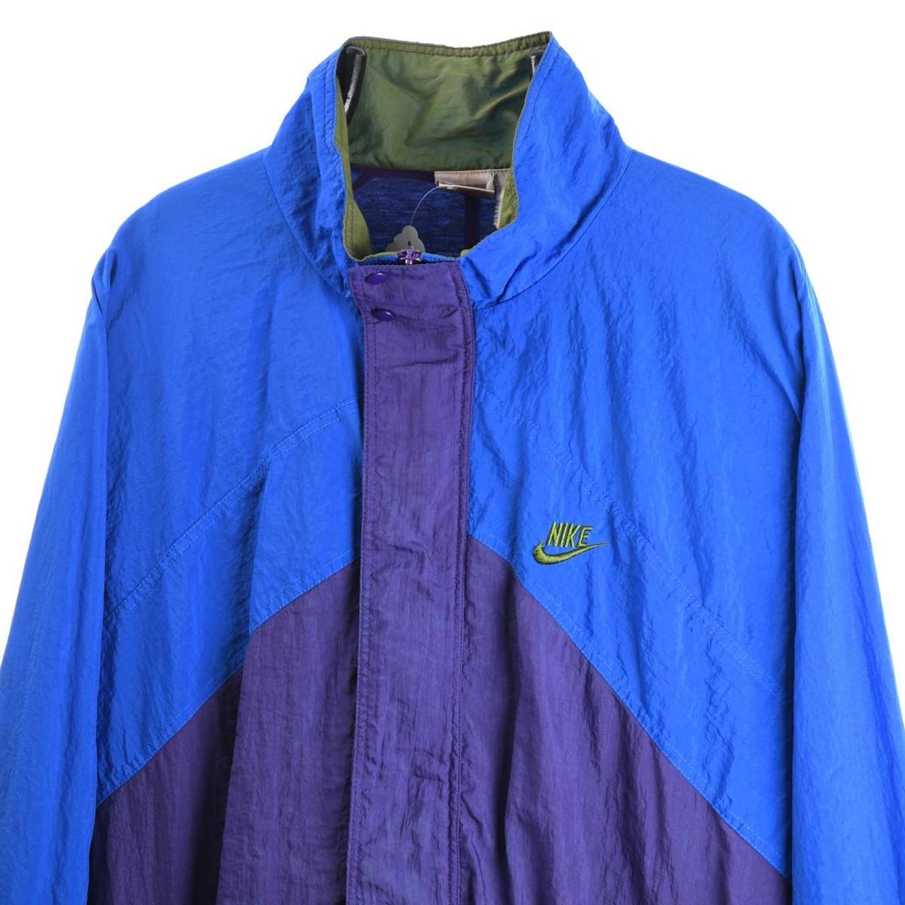 80s Nike VINTAGE shell track jacket Blue L/XL Size... - Depop