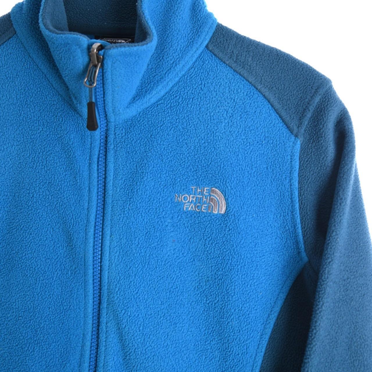 Blue The North Face women's zip up fleece 90s Medium... - Depop