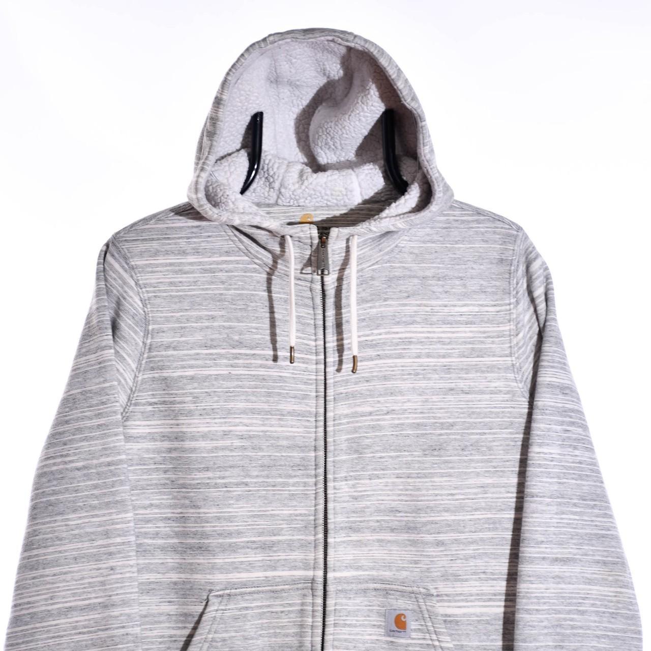 Women's Grey and White Hoodie | Depop