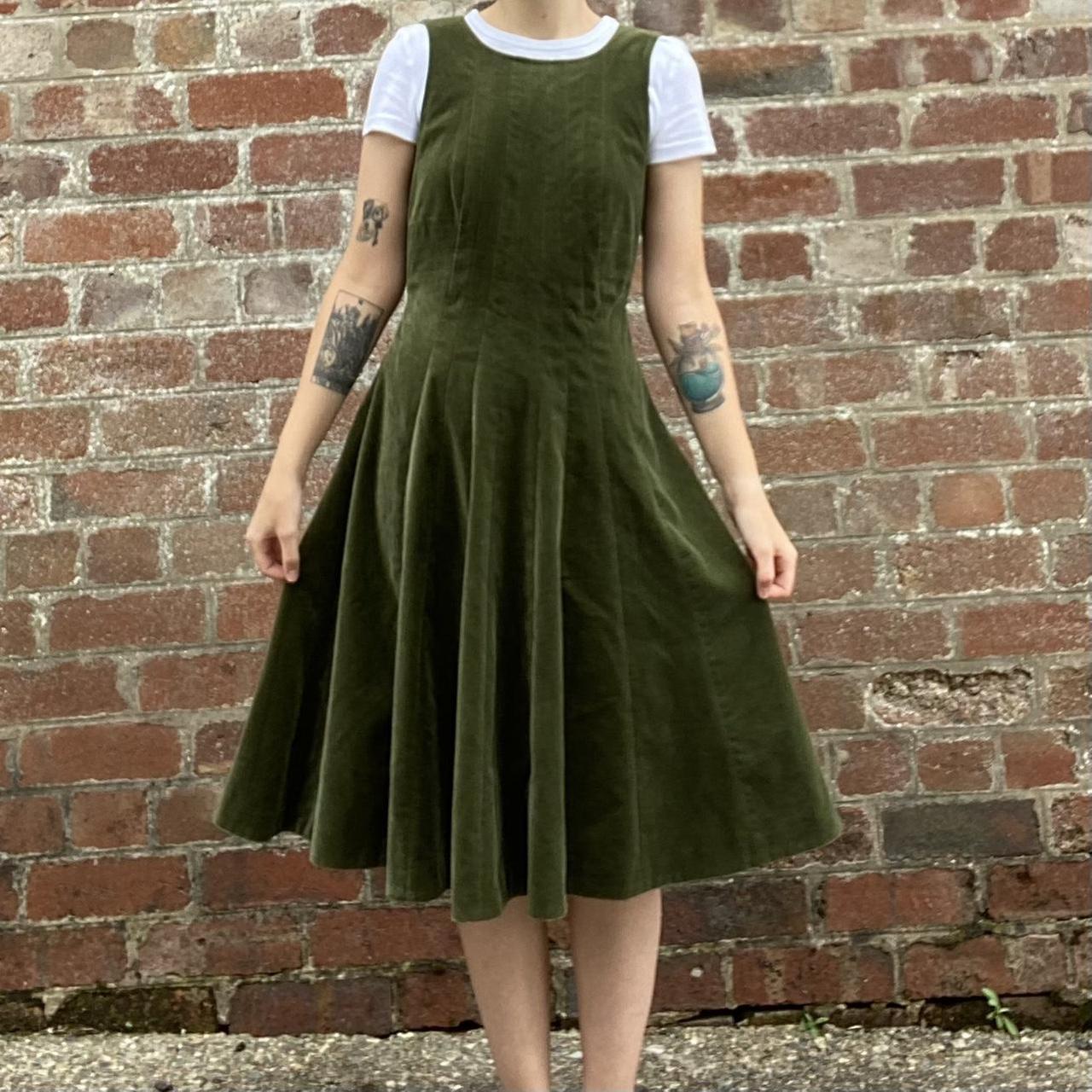 Vintage Aspesi green velvet sleeveless dress High... Depop