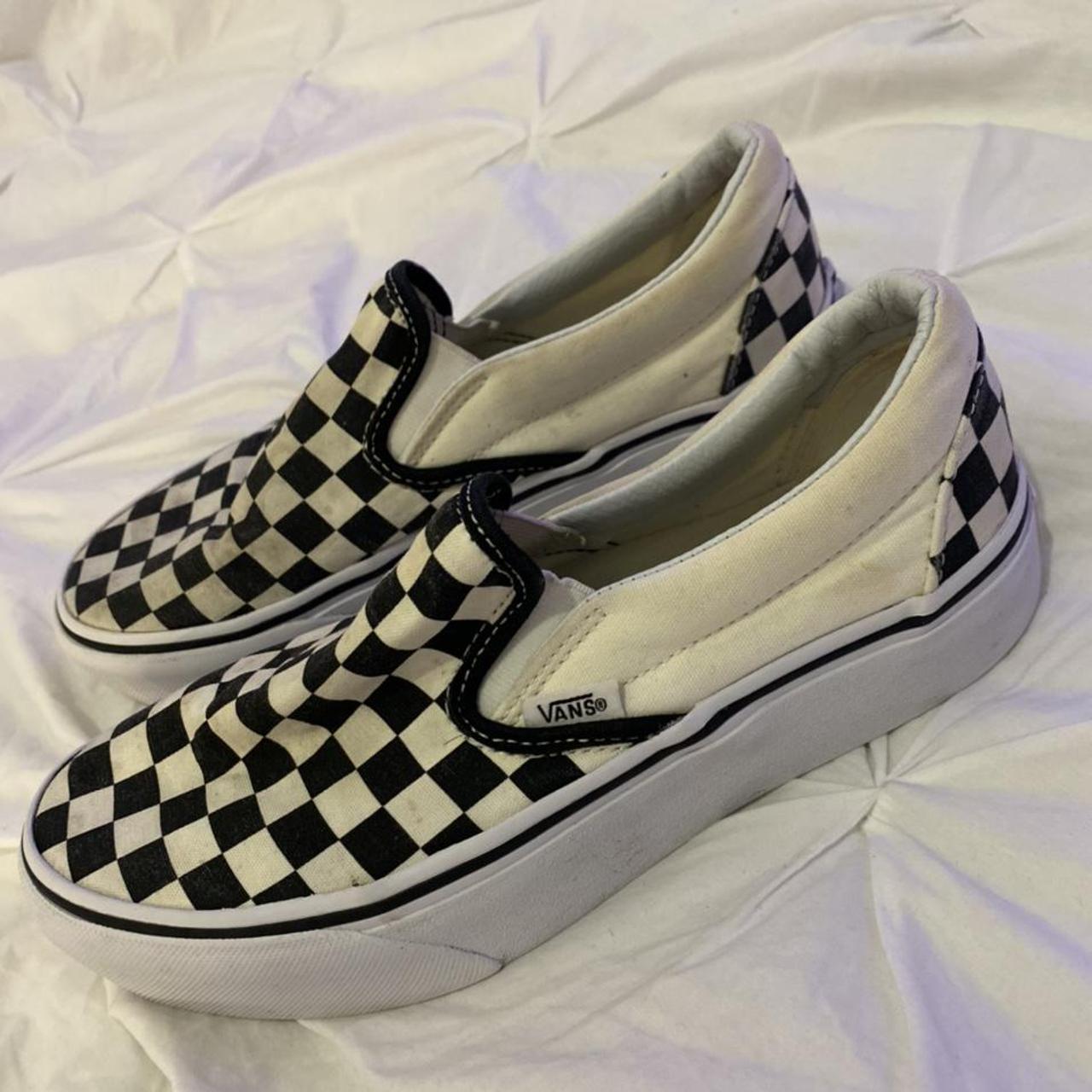 vans black & cream classic checkerboard trainers