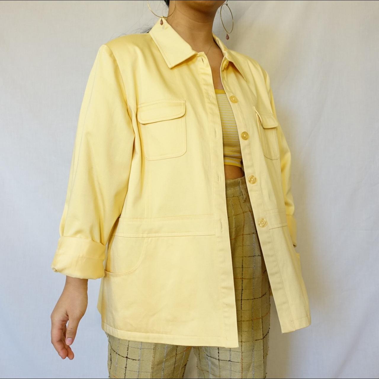 PASTEL YELLOW UTILITY JACKET => a functional... Depop