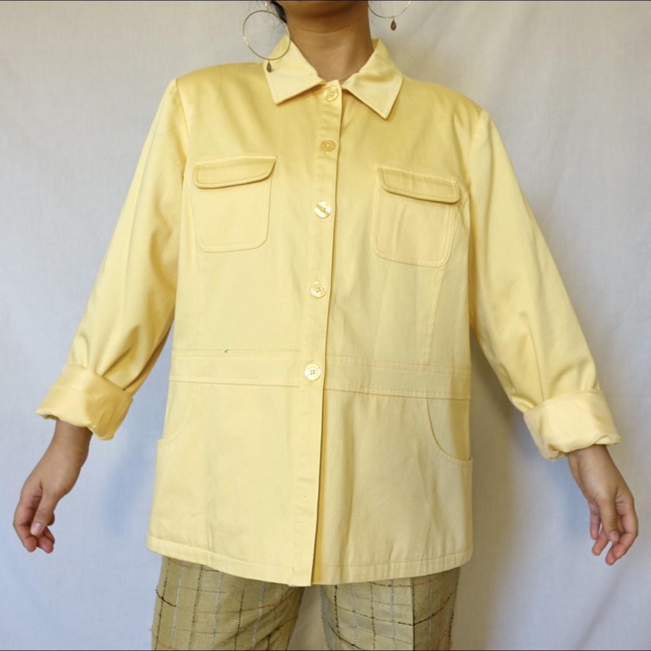 PASTEL YELLOW UTILITY JACKET => a functional... Depop