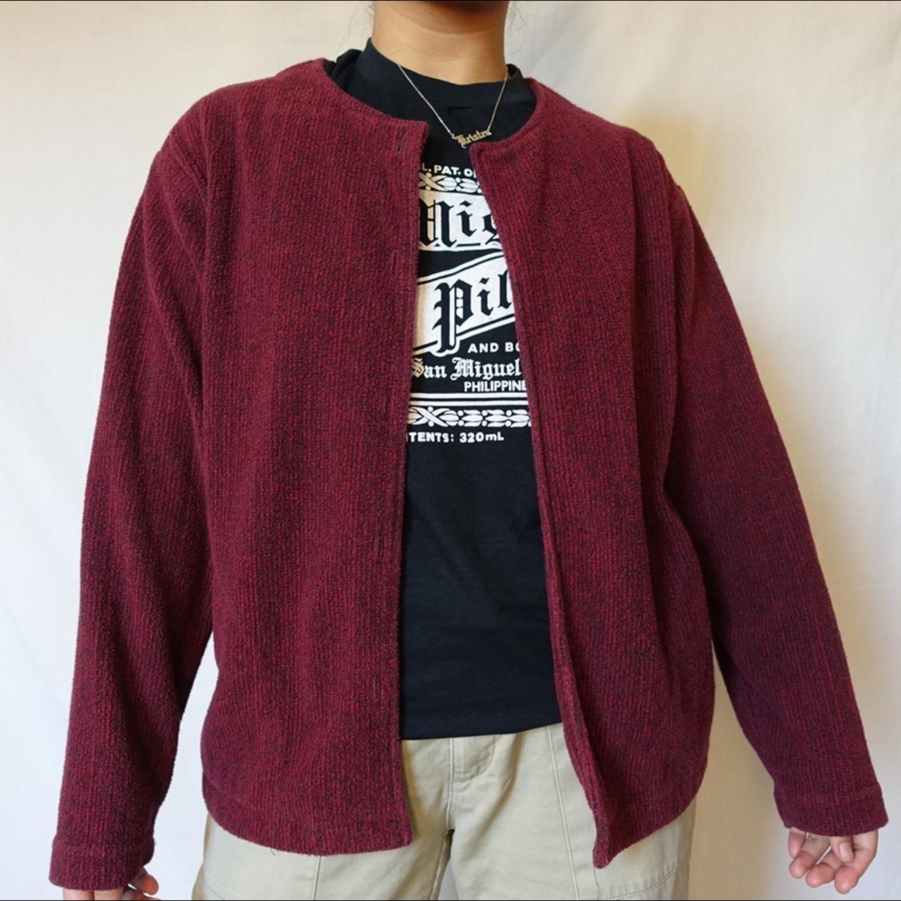 BURGUNDY RED CARDIGAN => cozy + soft basic... - Depop