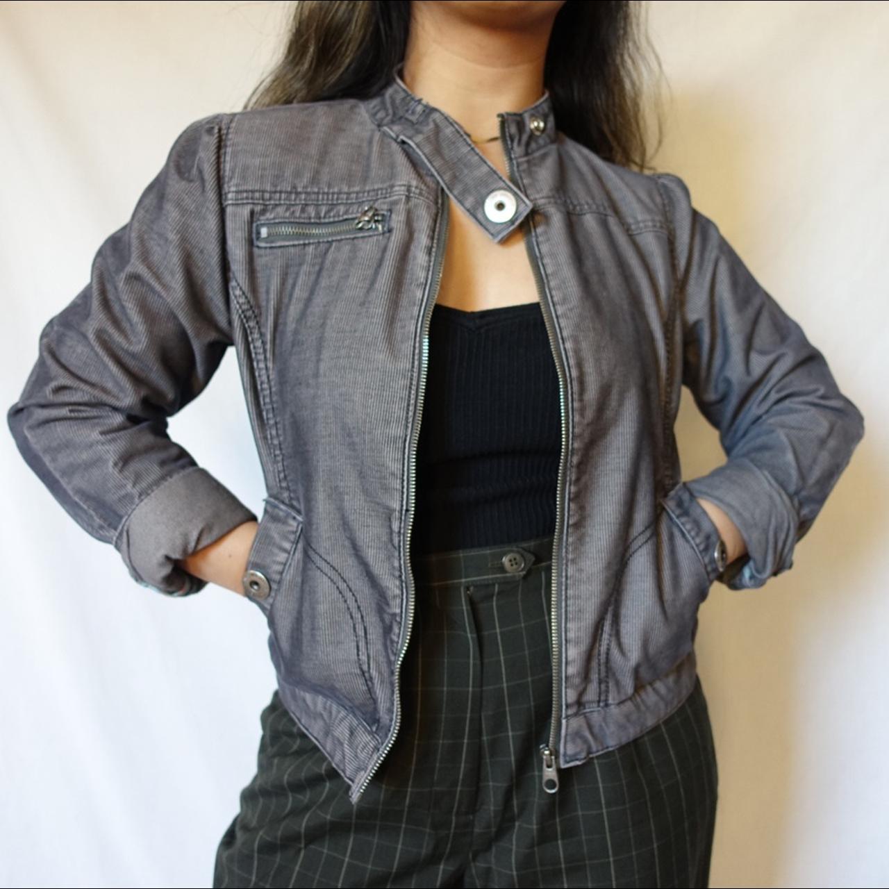American Vintage Women's Grey and Silver Jacket (2)
