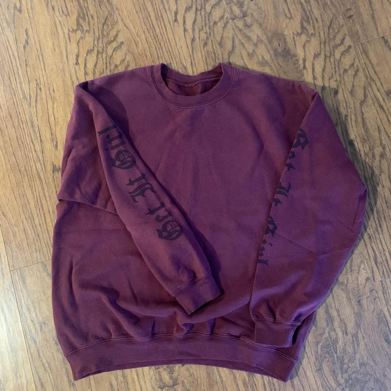 Maroon Sweatshirt Gothic lettering “Get it Girl” on... - Depop