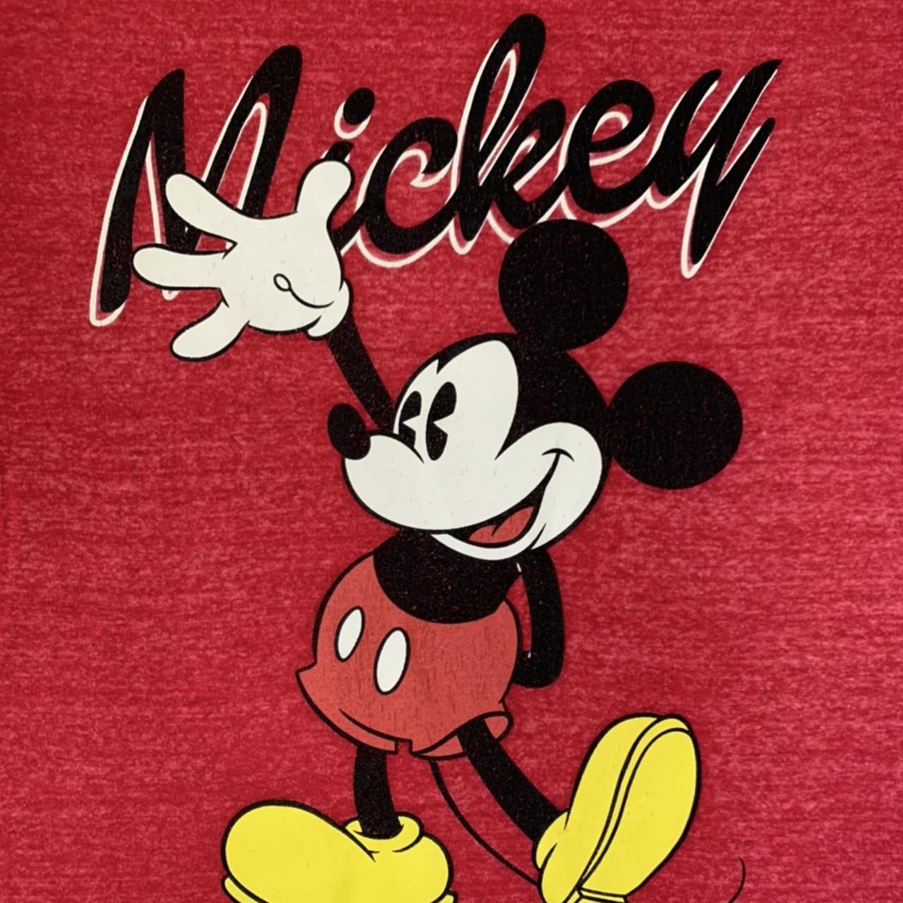 Mickey Mouse T-shirt! Heater red tee with Mickey... - Depop