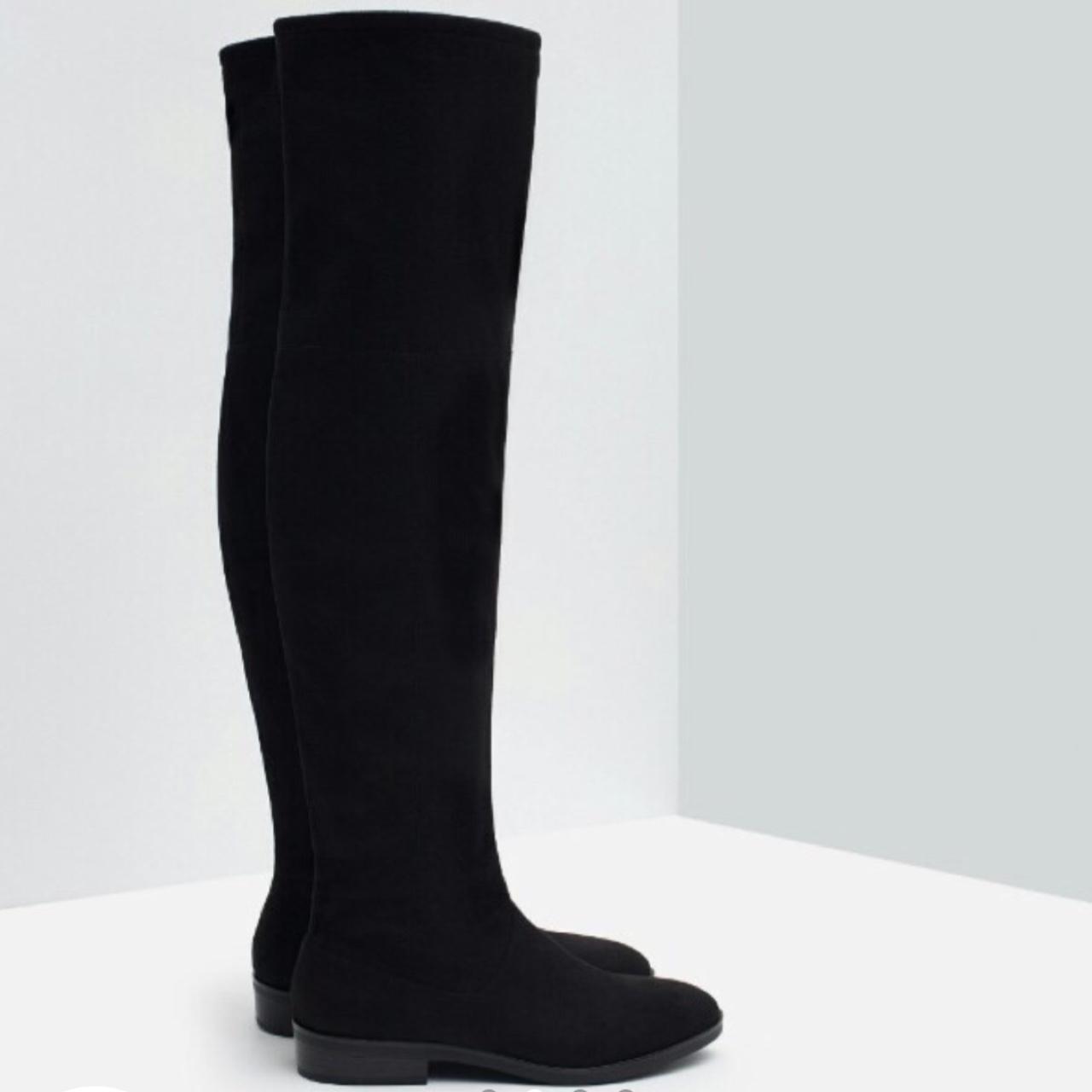 zara black suede boots