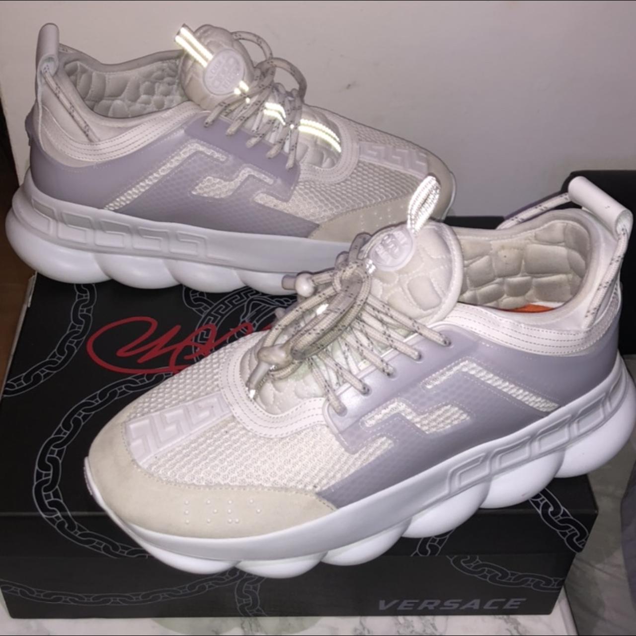 Versace Chain Reaction White Sneakers New/Authentic - Depop