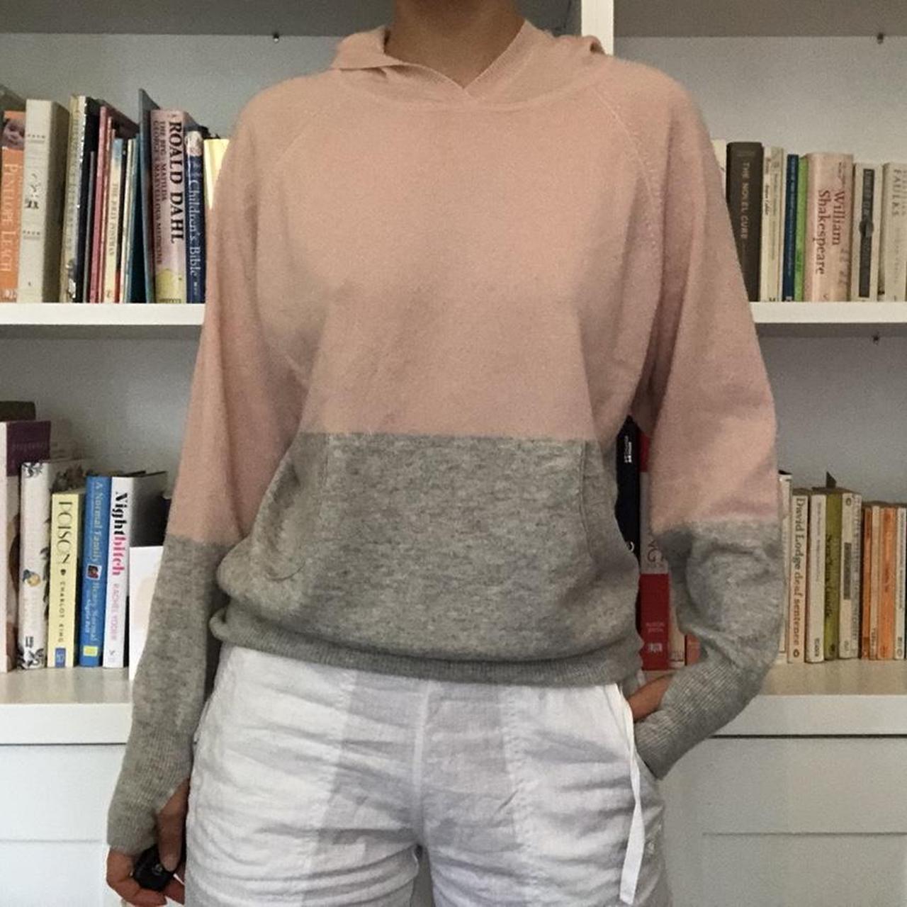 Womens Hoodies Mint Velvet Pink Hoodie Pure Cashmere Pink And Grey - Main Image