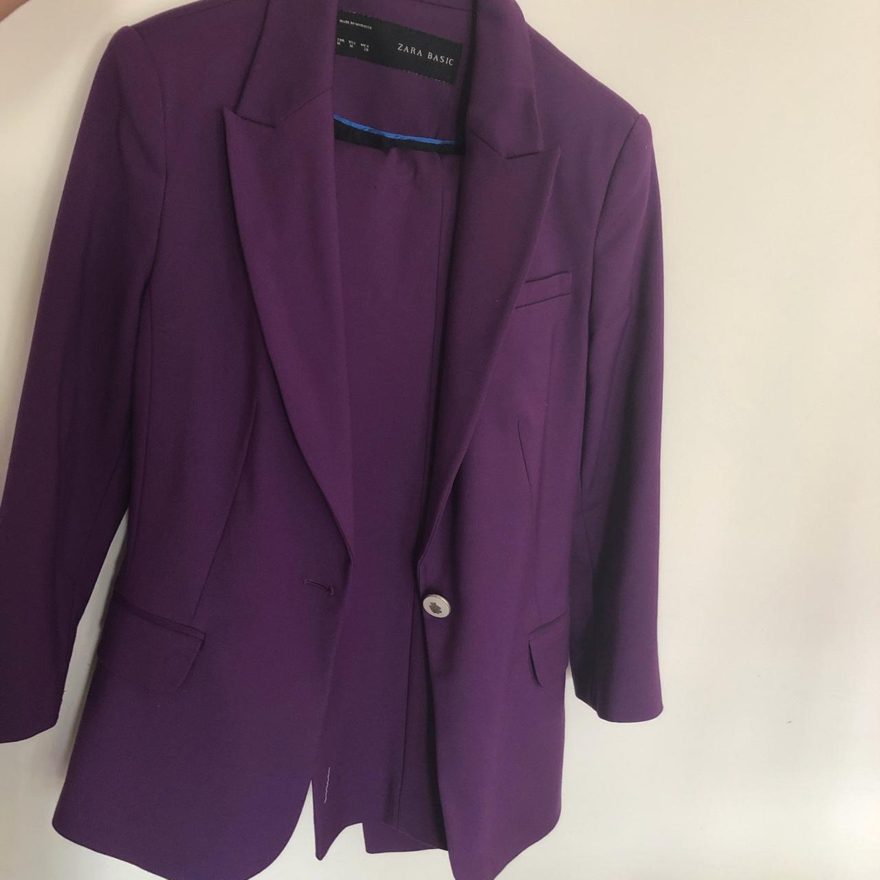 purple zara suit