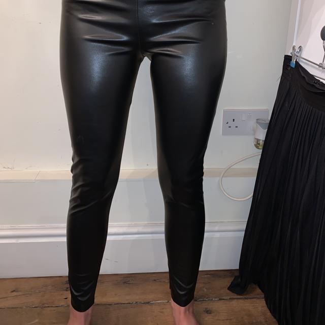 fab faux patent leather leggings -size uk... - Depop