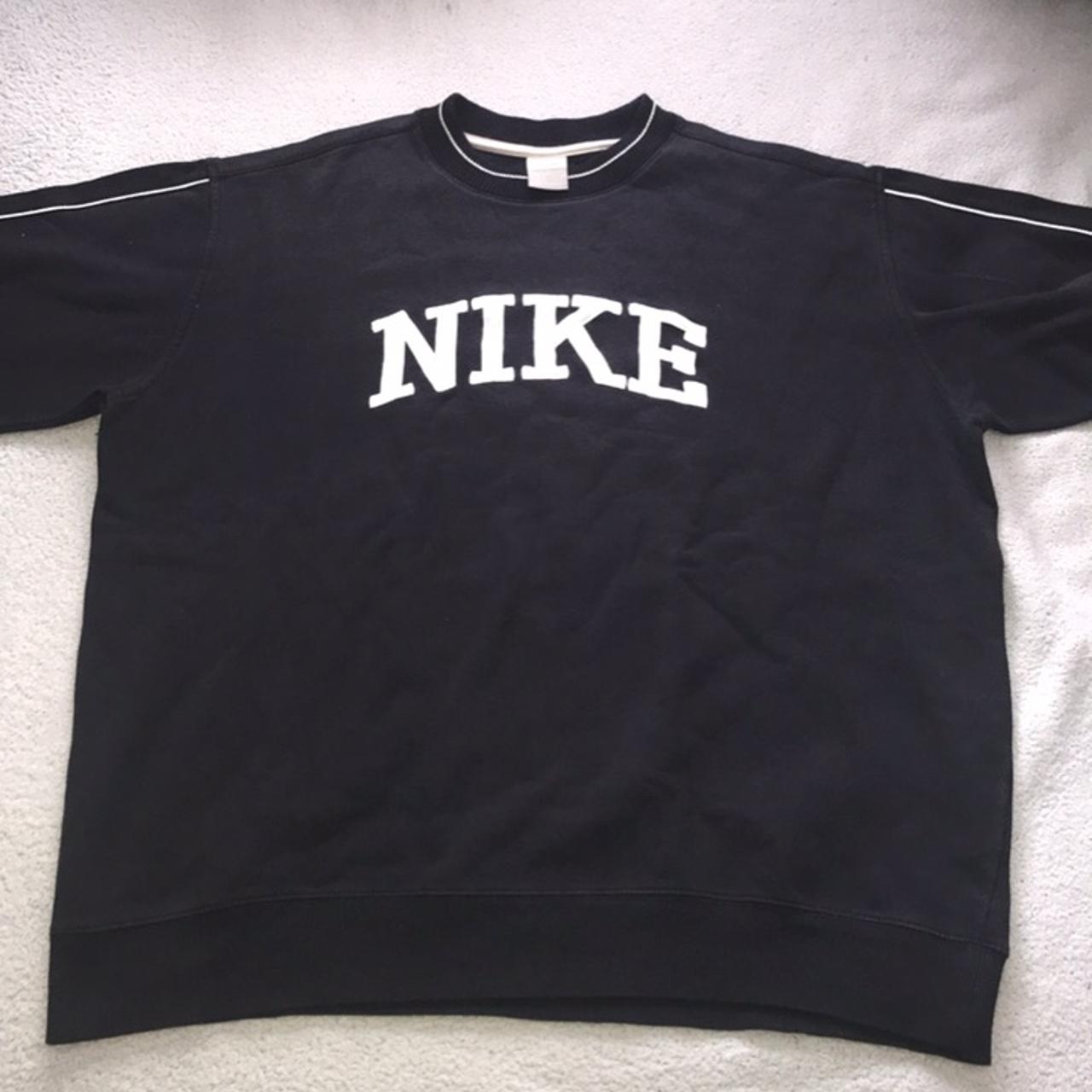 vintage nike spellout sweatshirt in cream