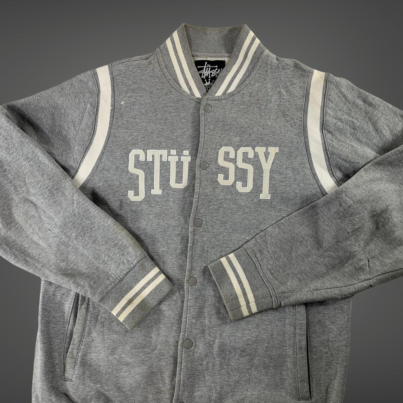 Vintage cotton stussy varsity jacket size xl on the   Depop