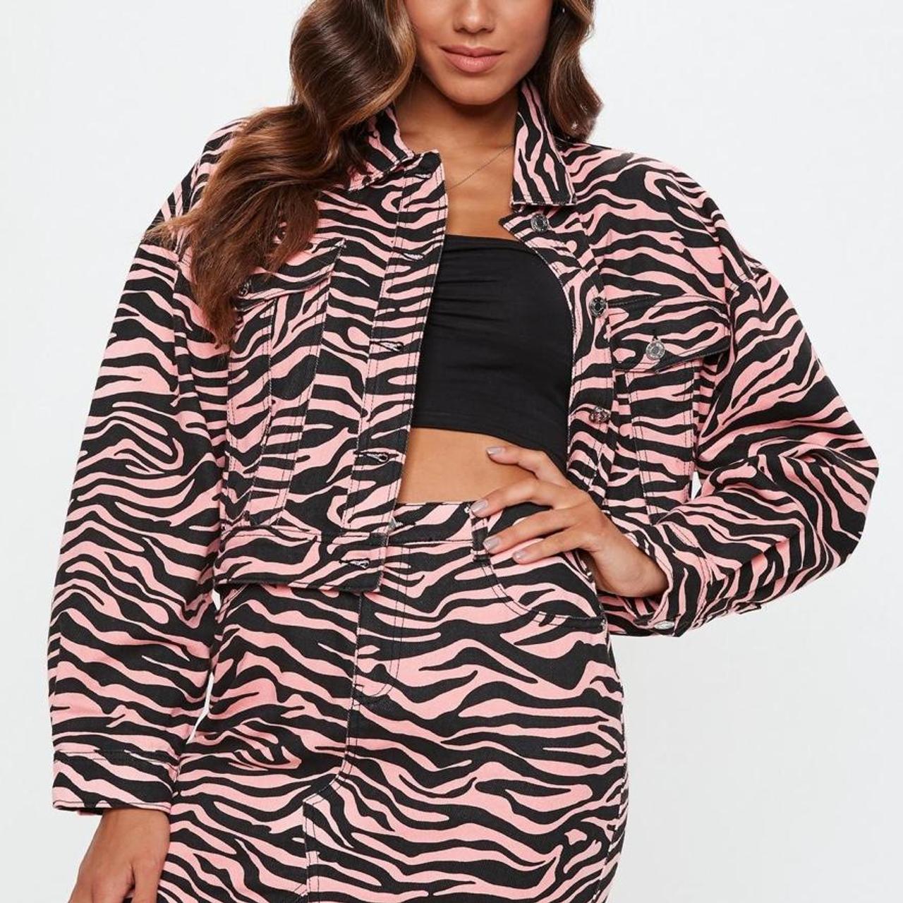 Missguided zebra shop print denim skirt