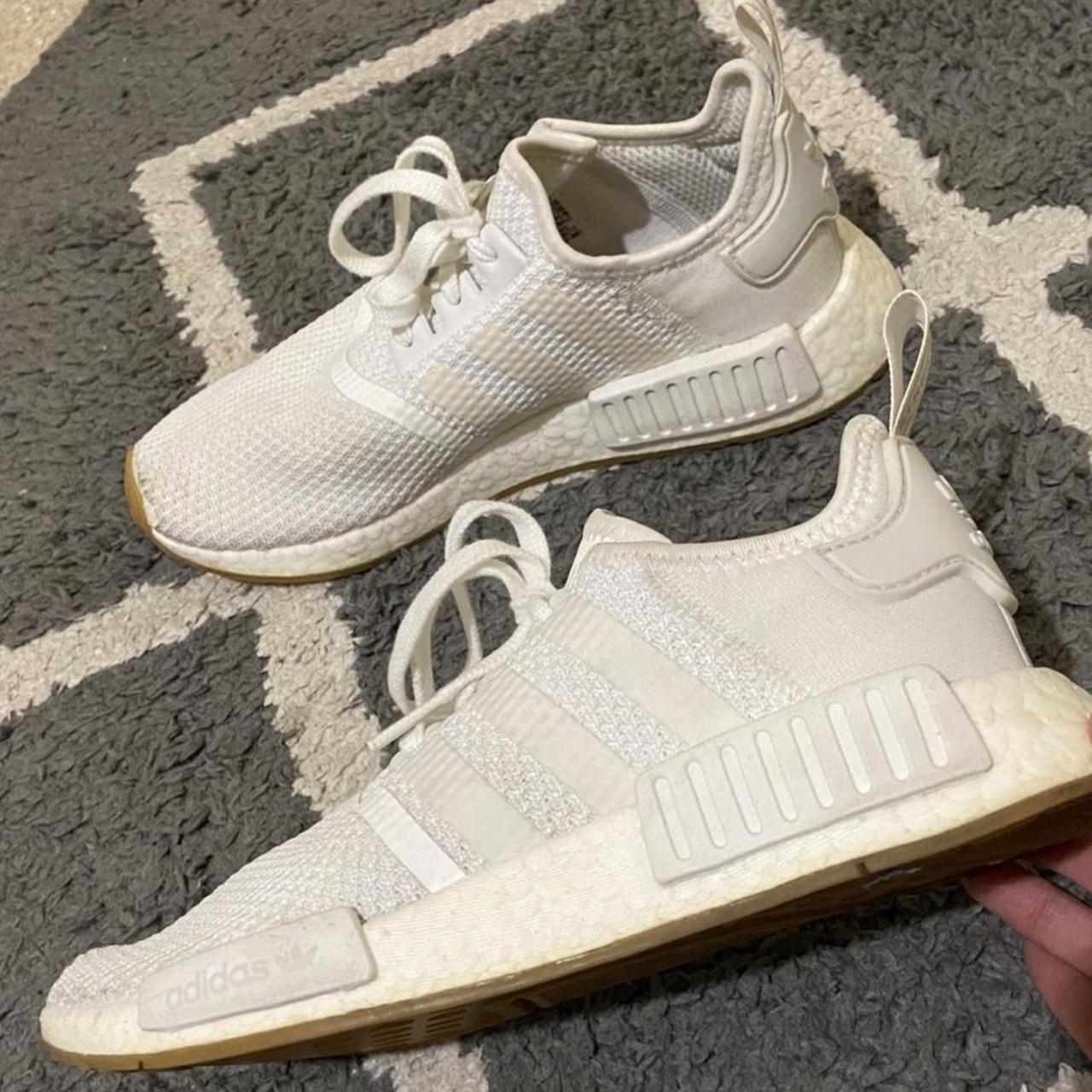 Adidas NMD triple white size US7 mens Great used... - Depop