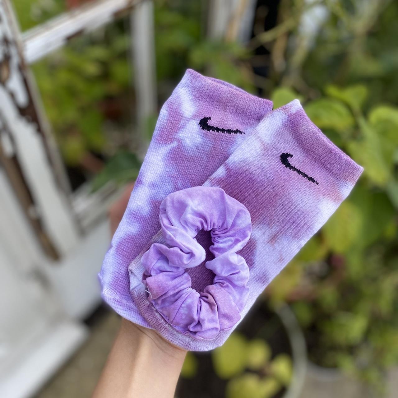 nike tie dye purple socks