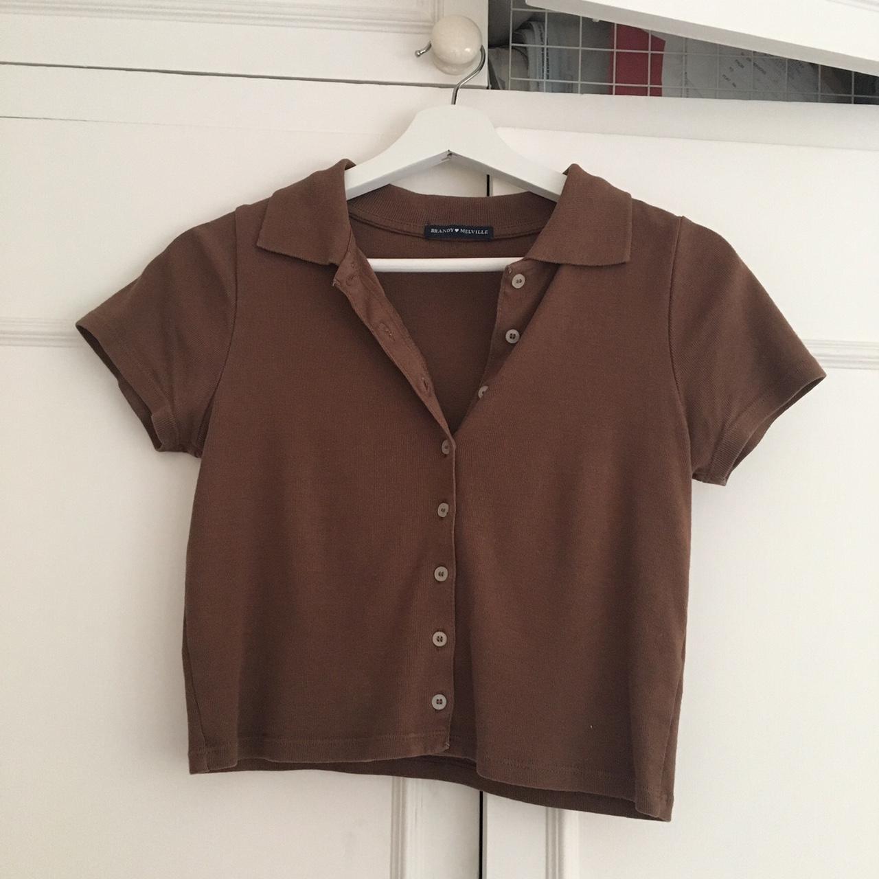 Brandy Melville Women's Brown Croptop Depop
