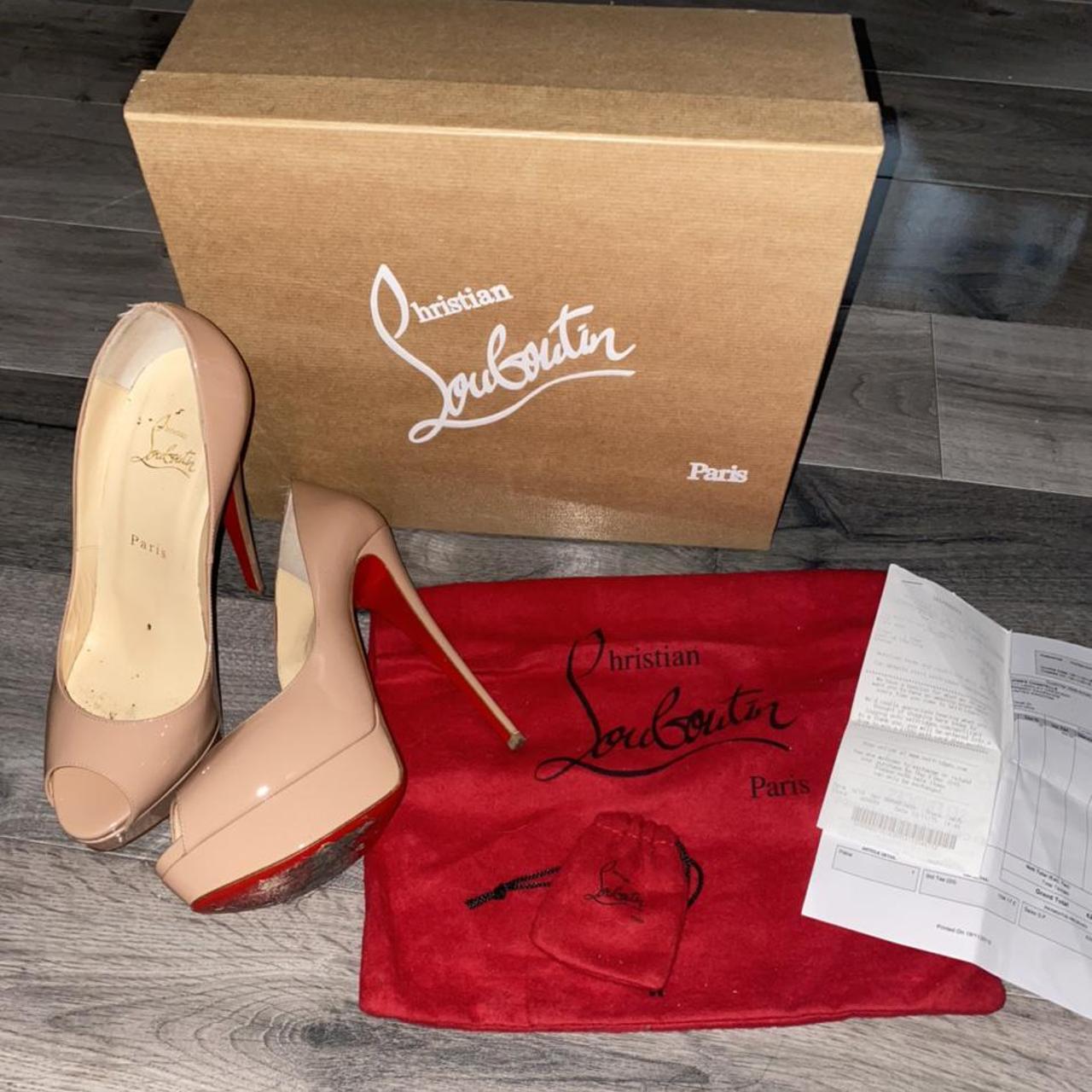 Christian Louboutin classy black heels Peep toe - Depop