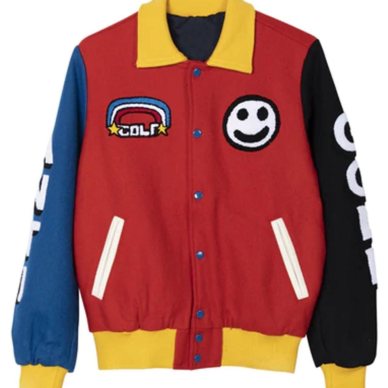 Golf Wang primary colour varsity jacket with... - Depop