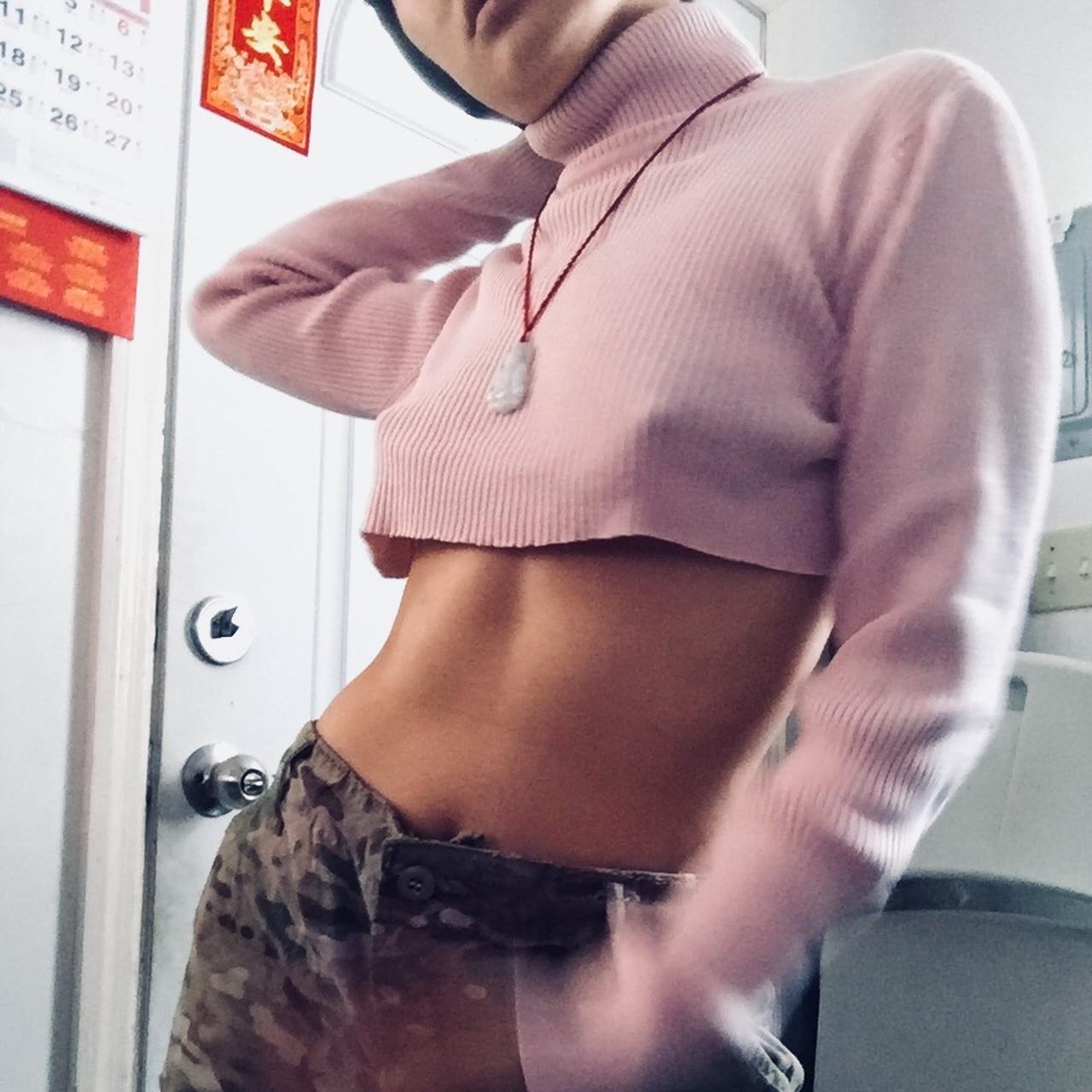 OO THATS A CLOSE NIP SLIP” turtleneck crop top baby... - Depop