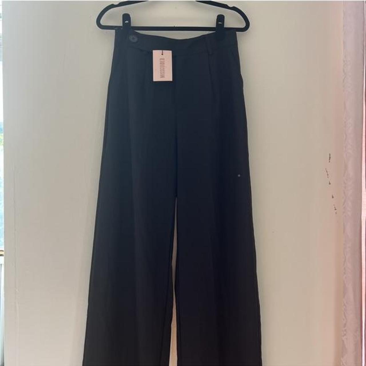 Missguided black pleated wide leg masculine... - Depop