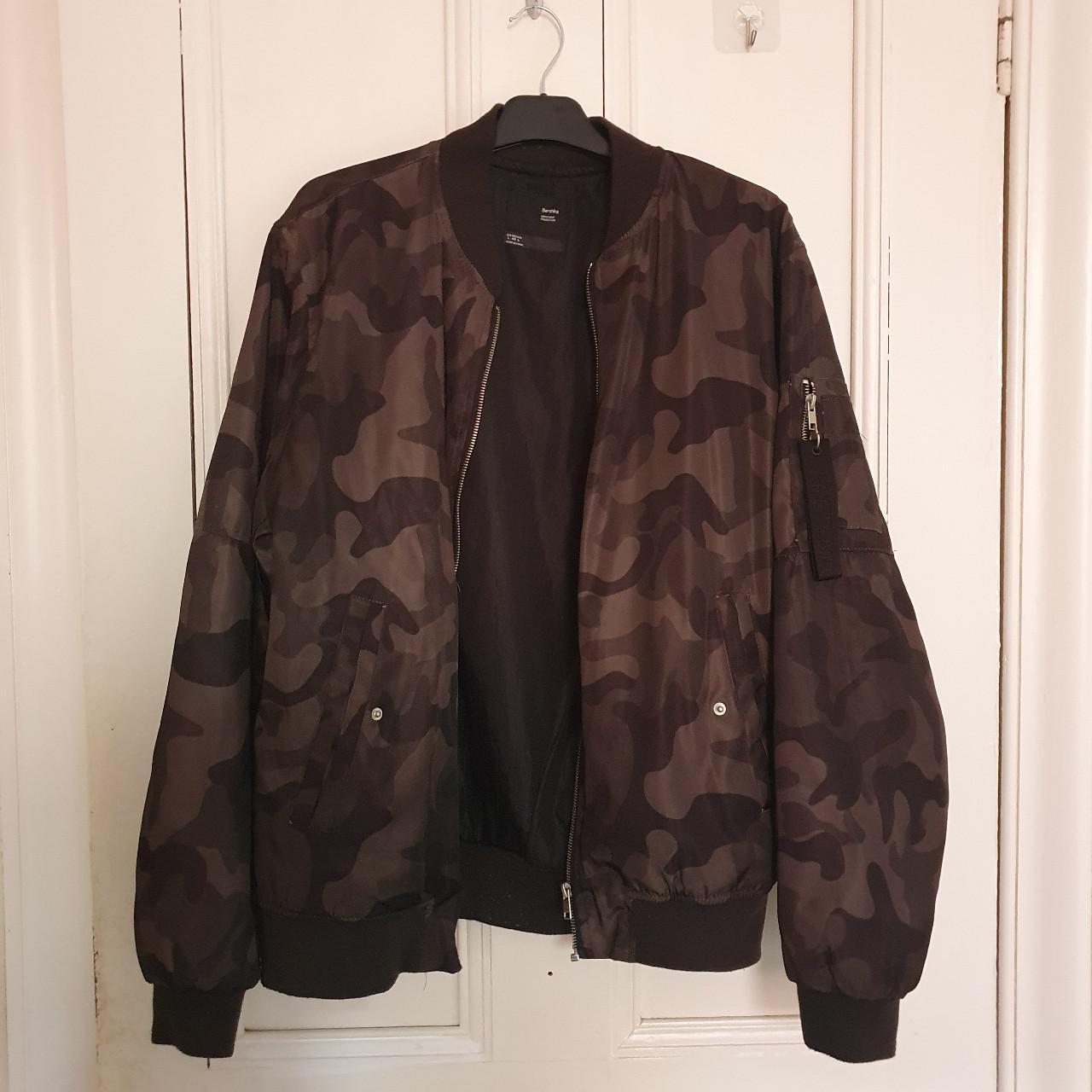 Mens Camo Bomber Jacket - Large but fits... - Depop