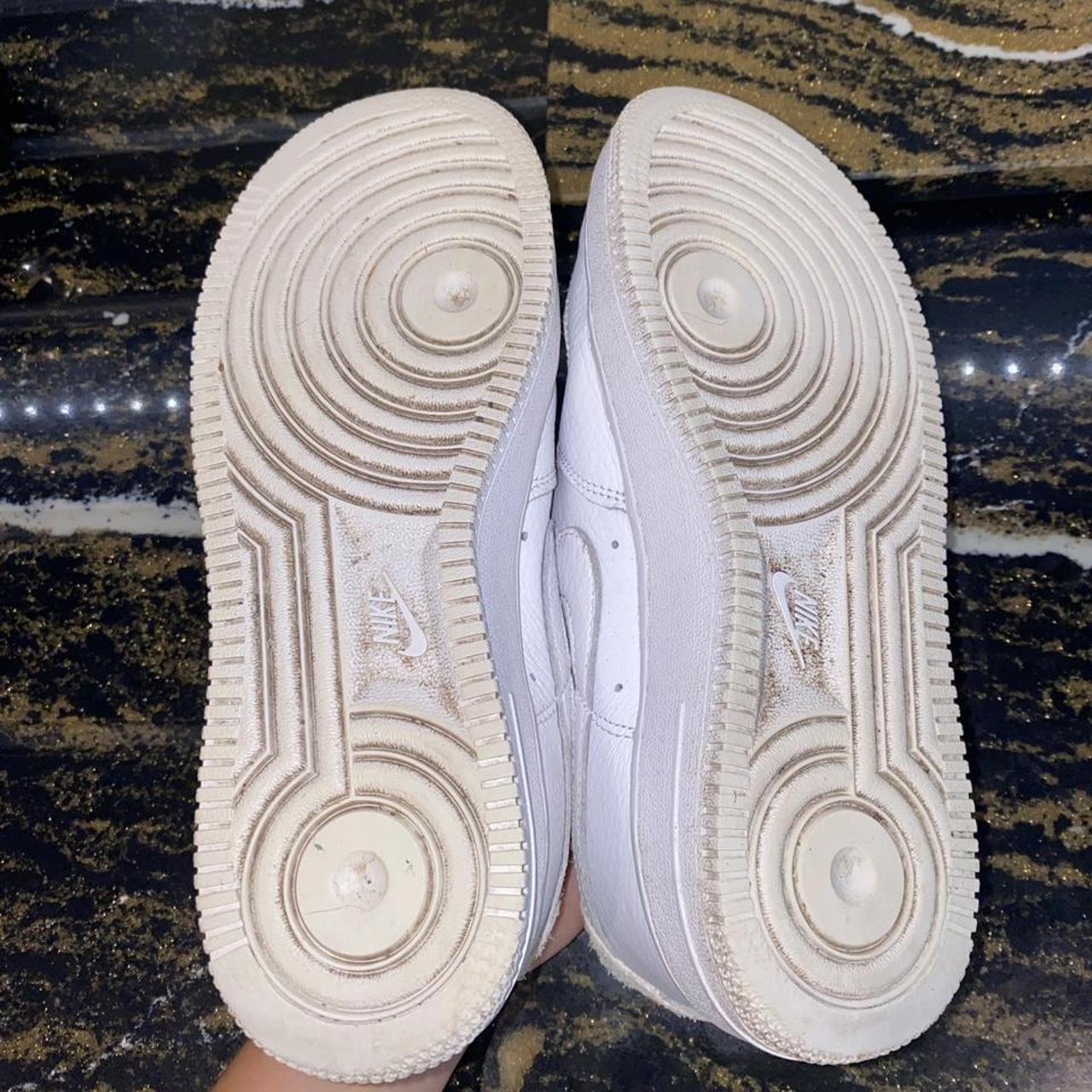 White Nike airforce 1s with textured beige back Worn... - Depop