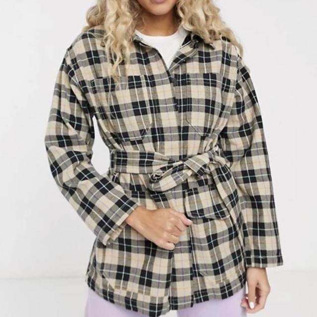 monki plaid utility jacket