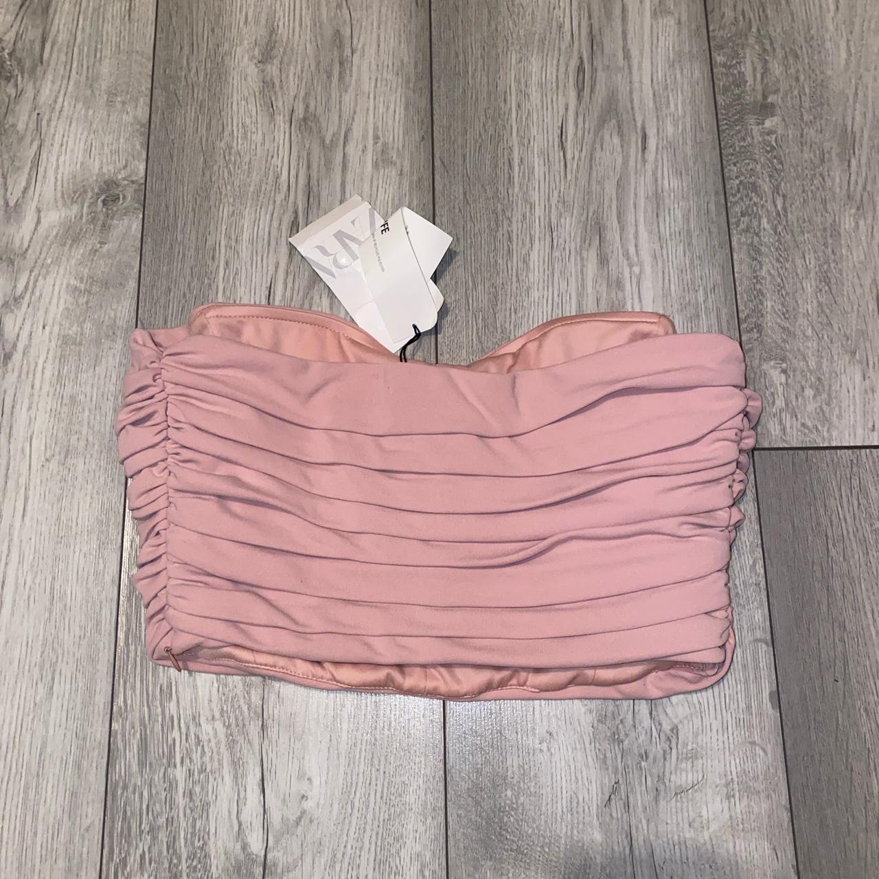 Zara Women's Pink Corset Depop