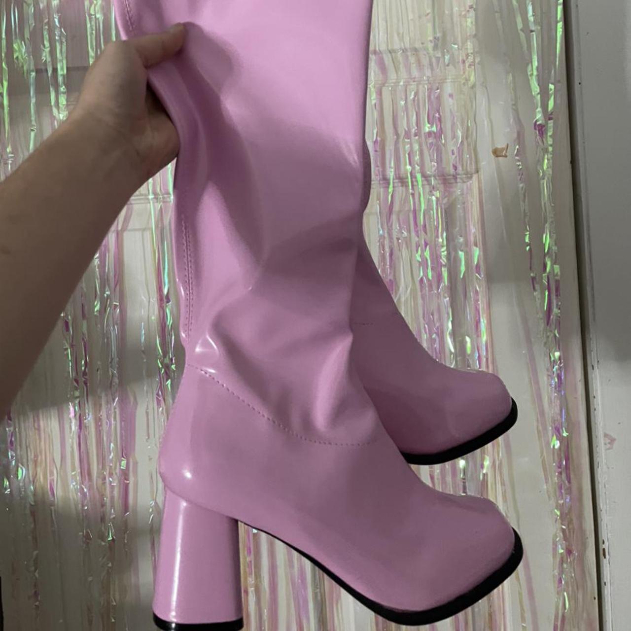 pink 70s boots