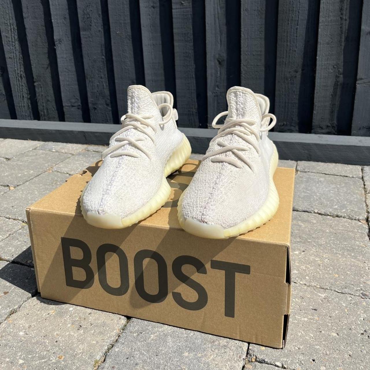 Yeezy Boost 350 V2 Triple White/cream white Size... - Depop