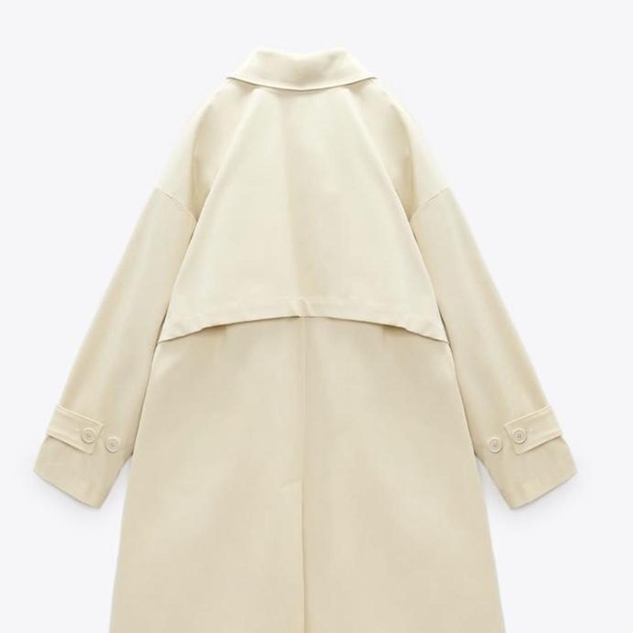 Zara Women's Cream Coat Depop