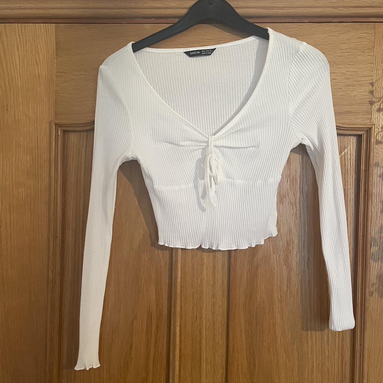 White Crop Top Shein Size M 10 12 Uk Cute Top With Depop