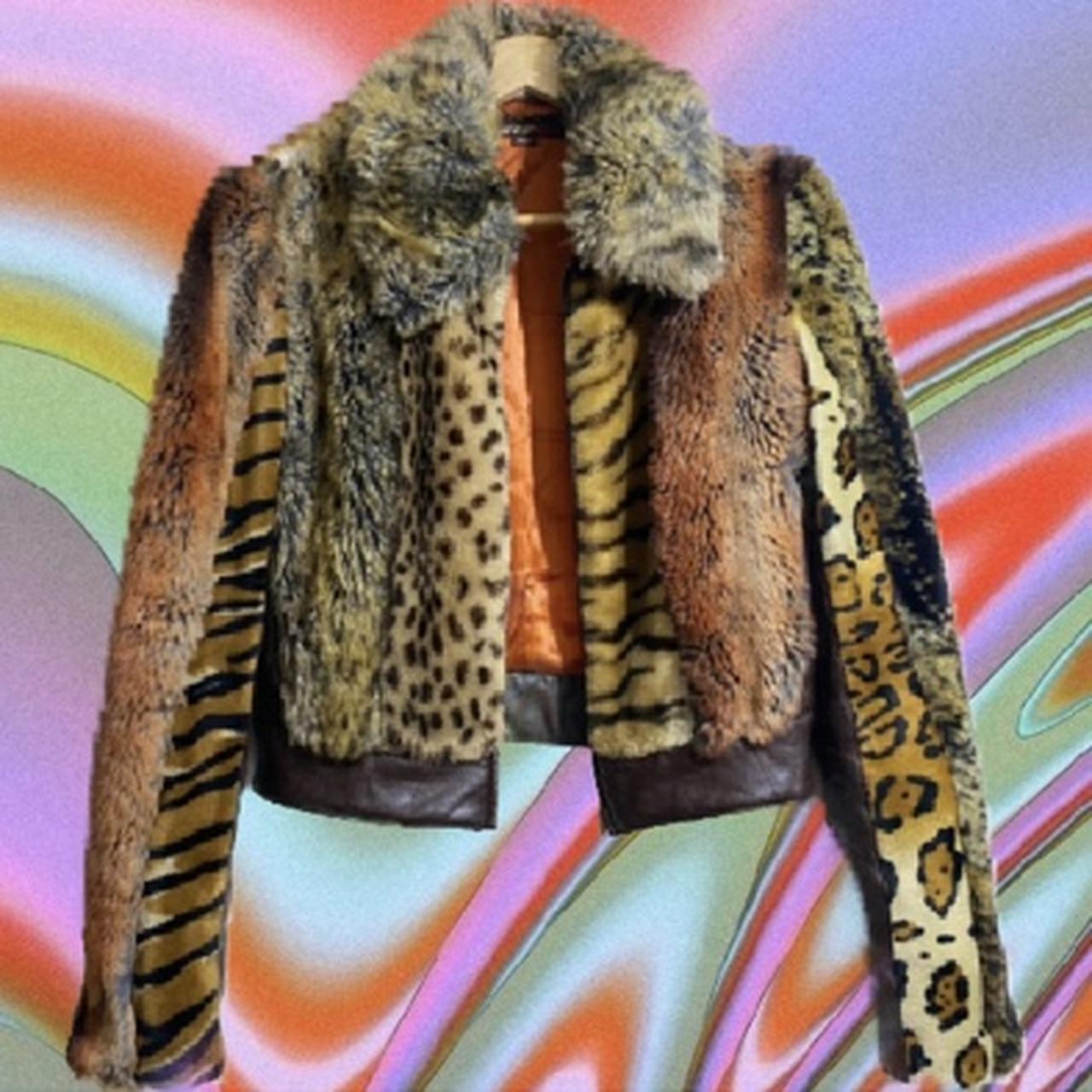 Faux fur patchwork outlet jacket