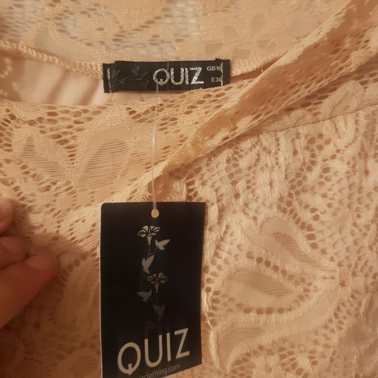 Quiz Pink Bodycon Lace Dress Off the shoulder with... Depop