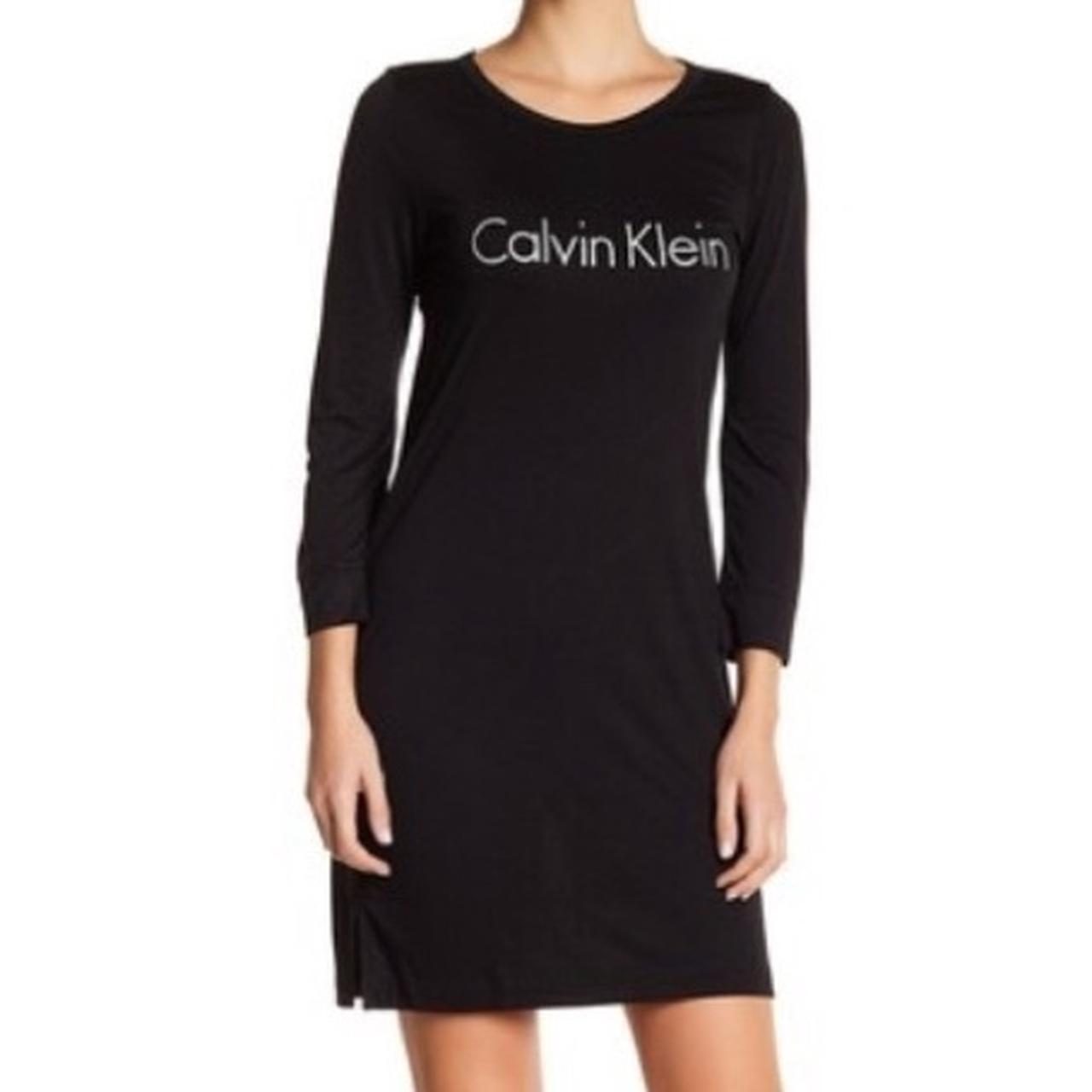 calvin klein dark grey nightgown t shirt dress... Depop