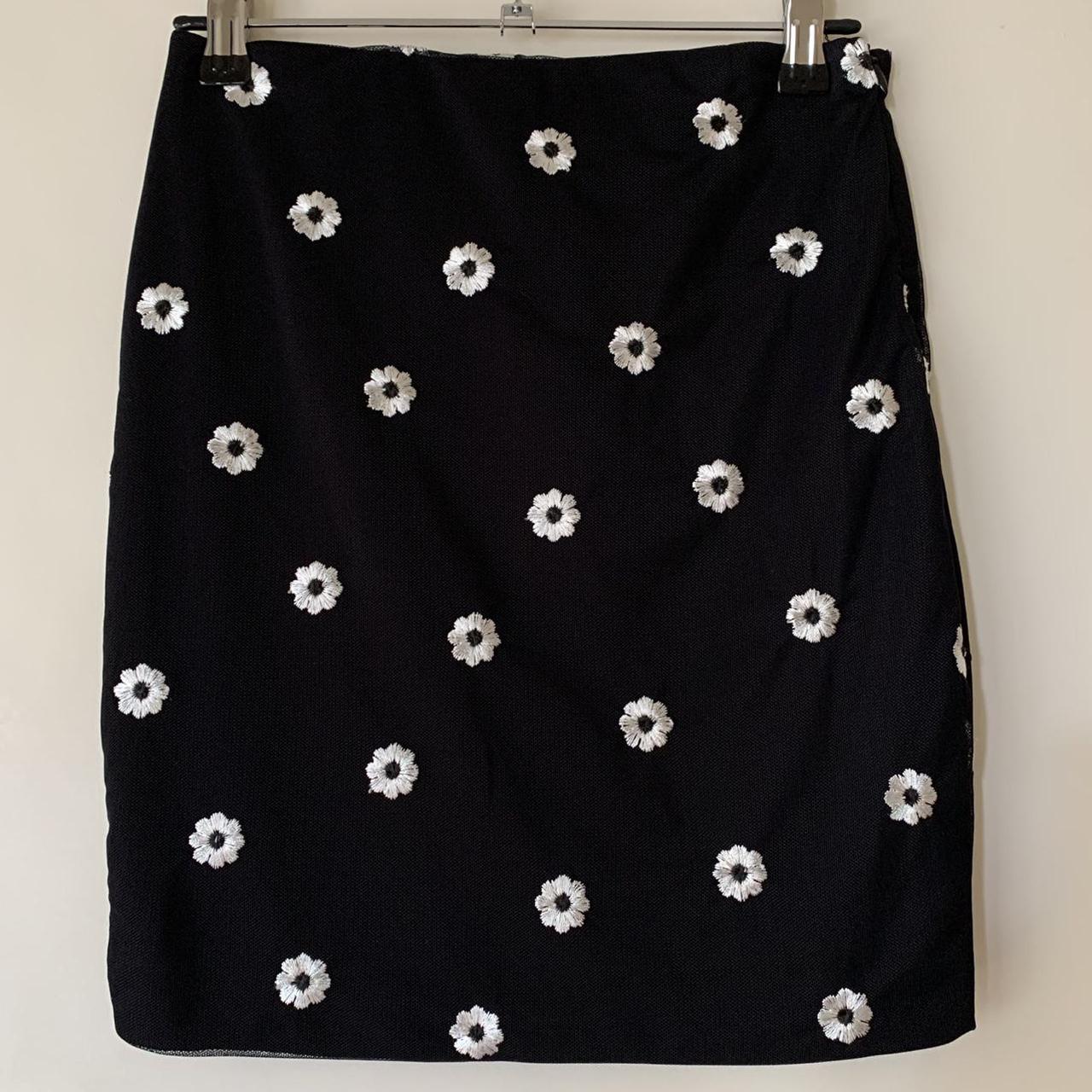 Peppermayo black and white daisy skirt Size:... - Depop