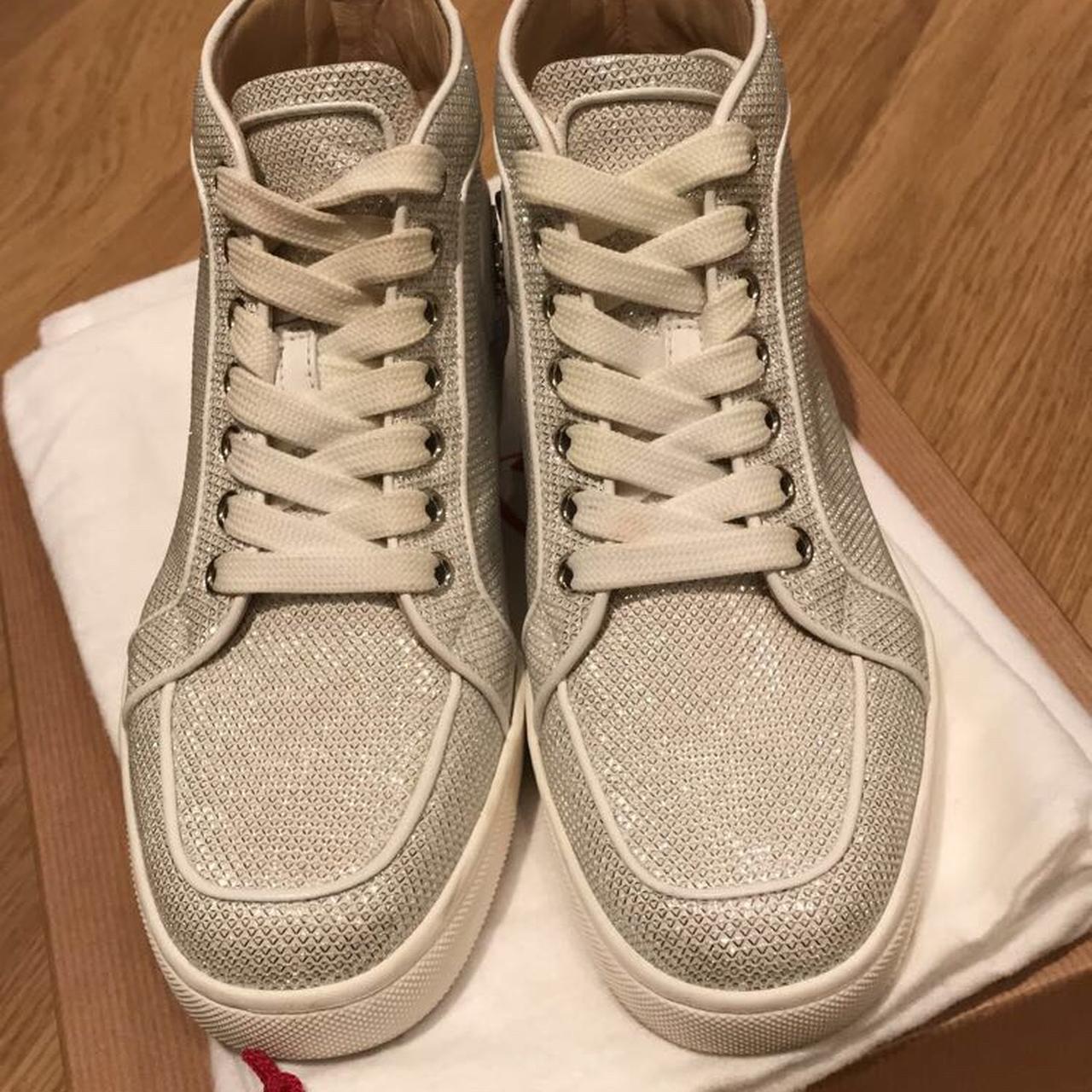 Women's Christian Louboutin Glitter trainers size - Depop