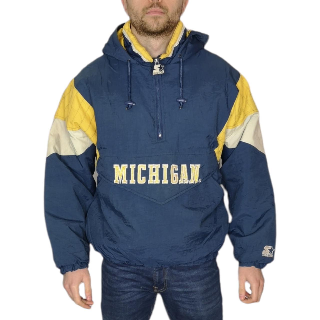 Men's 90's Starter Michigan State 1/4 Zip Jacket in - Depop